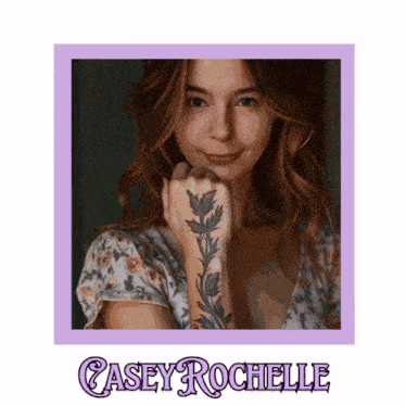 a picture of a woman with the name casey rochelle on the bottom