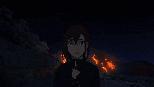 a cartoon of a girl with a yellow light coming out of her head