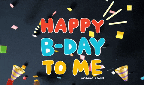 a black background with the words happy b-day to me written on it