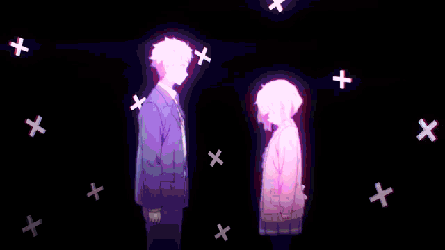 a purple and pink background with a purple glow