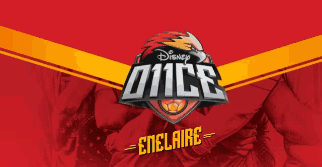 a disney once logo with a red background