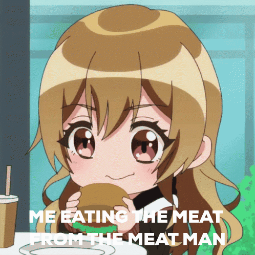 Kyoko Me Eating The Meat From The Meat Man GIF - Kyoko Me Eating The Meat From The Meat Man D4dj GIFs
