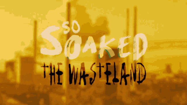 a yellow background with the words so soaked the wasteland on it