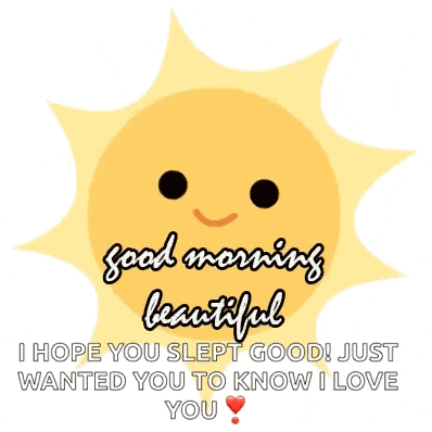a picture of a sun with a face and the words good morning beautiful