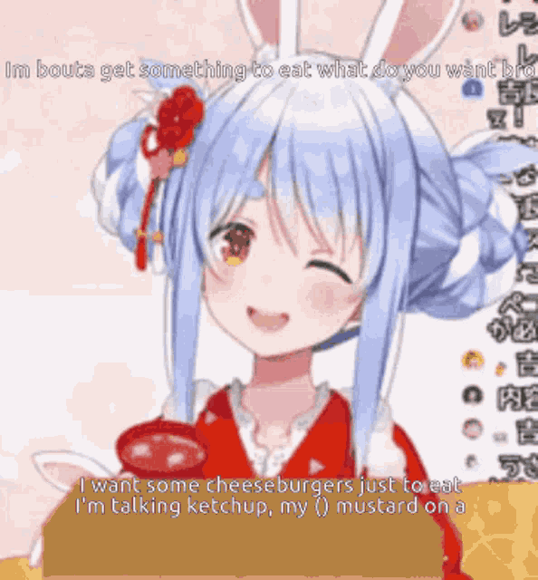 When You Ask Pekora What She Wants To Eat Hololive GIF - When You Ask Pekora What She Wants To Eat Hololive Burger GIFs