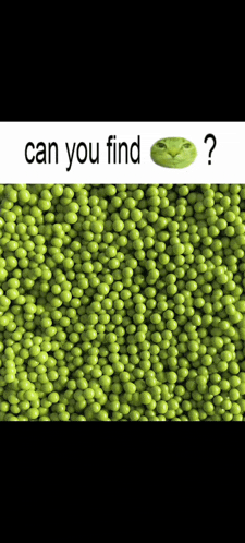 a pile of green peas with the words " can you find " on the top