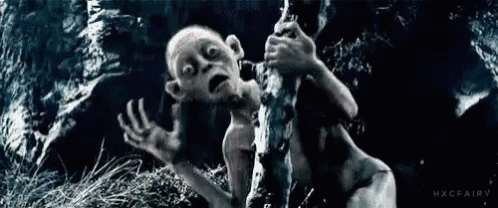 Gollum Shook GIF - Gollum Shook Lord Of The Rings GIFs