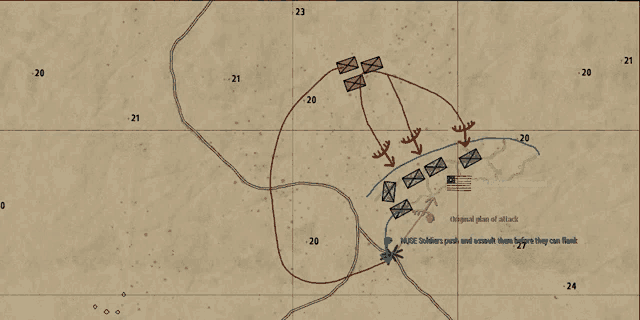 a map showing a battle between the united states and the british