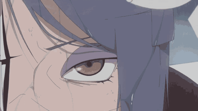 a close up of a cartoon character 's eye