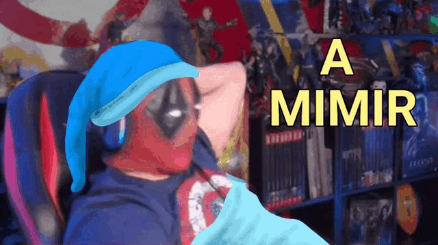 a picture of a man with a blue hat and the words " a mimir "