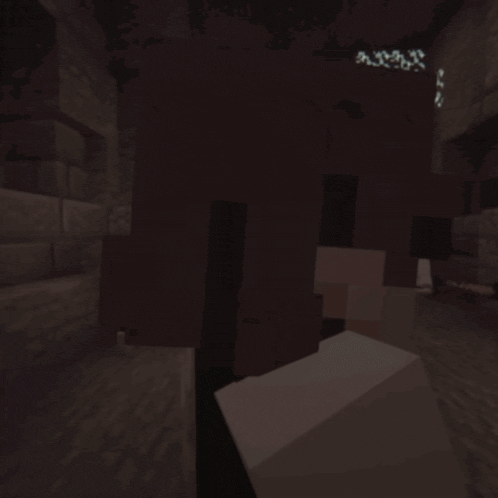 a minecraft character in a dark room with a purple eye