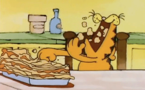 Ready To Eat GIF - Garfield Lasagna Eat GIFs