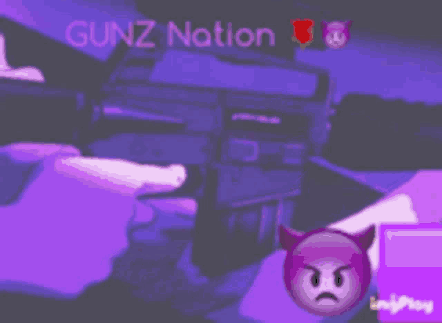 a purple background with guns and the words gunz nation