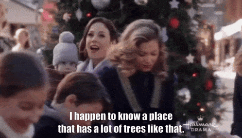 Nathan Elizabeth Natebeth Wcthhearties Seasonseven Christmas GIF - Nathan Elizabeth Natebeth Wcthhearties Seasonseven Christmas I Know Place With Trees I Can Show You Offer Help GIFs