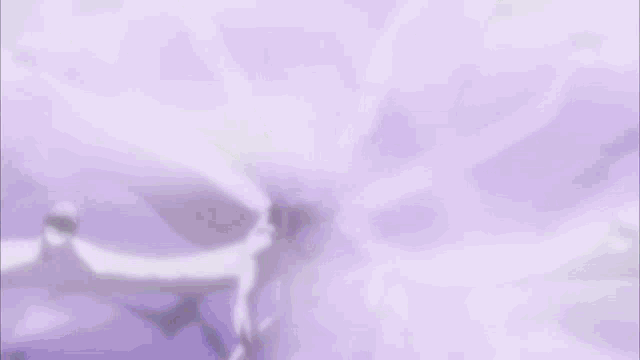 a purple background with a person standing in the middle