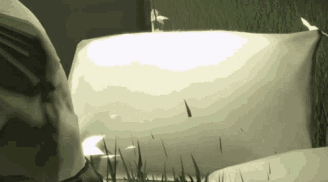 a drawing of a person standing in a field