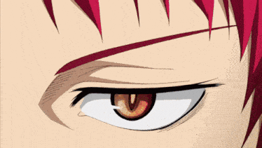 a close up of a person 's red eye