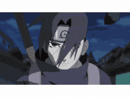 a close up of a cartoon character with a sword and a hood .