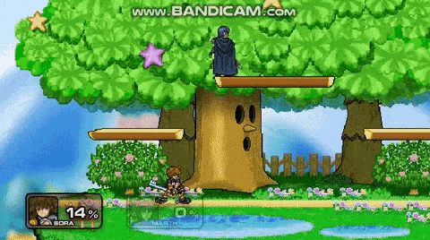 a screenshot of a video game shows a character with a percentage of 14 %