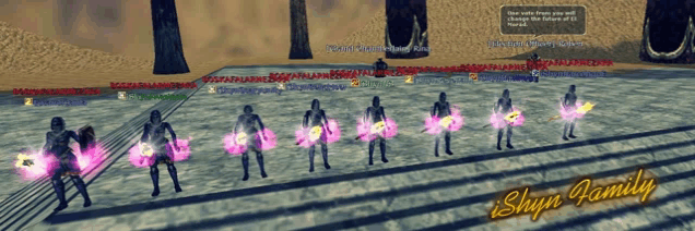 a screenshot of a video game with the name shyn family