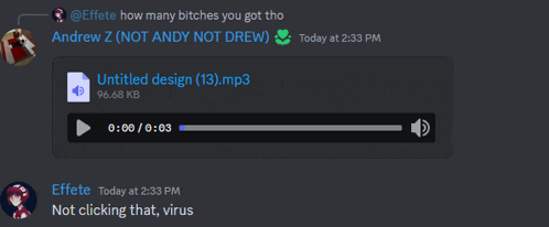 a screenshot of a discord conversation with andrew z