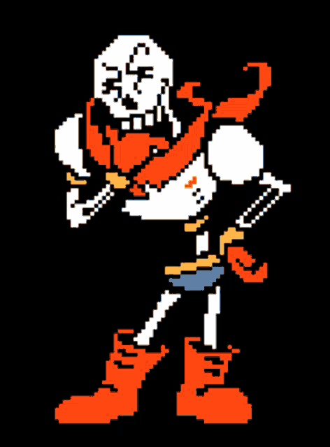 a pixel art of papyrus from undertale