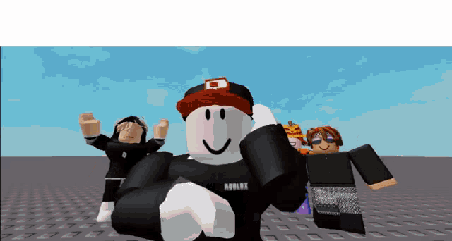 a group of roblox characters are posing for a photo