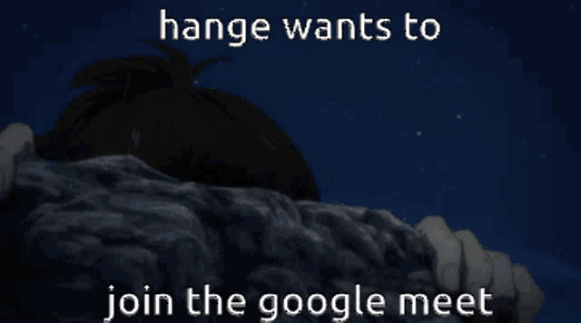 hange wants to join the google meet with a picture of a person behind a rock