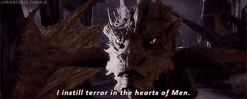 a dragon with the words i instill terror in the hearts of men