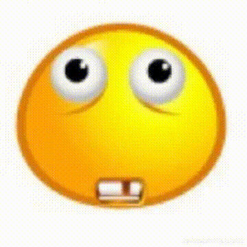 a close up of a smiley face with big eyes and a gray hat .