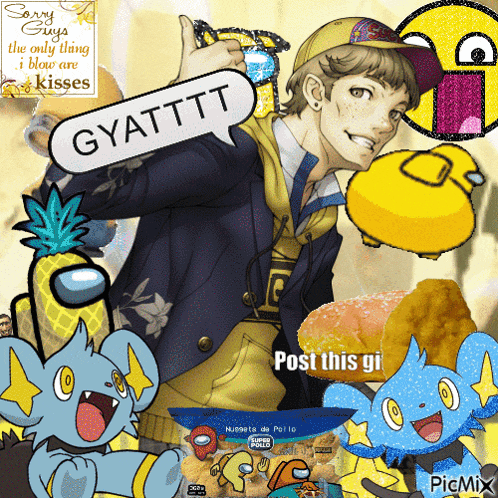 a cartoon of a man with a speech bubble saying gyattttt