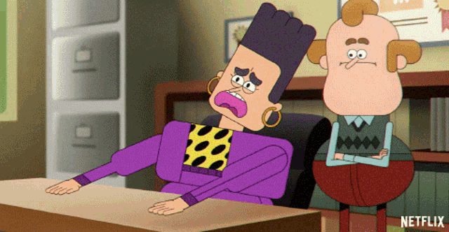 a cartoon of a man and a woman with a netflix logo on the bottom