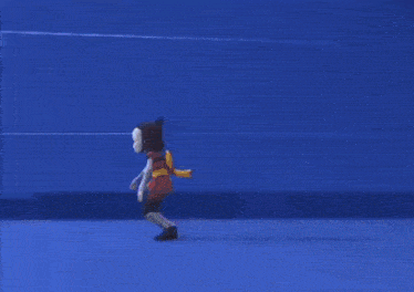 a cartoon character 's hands are reaching out towards each other