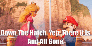 Mario Movie Peach GIF - Mario Movie Peach Down The Hatch GIFs