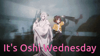 a poster that says ' it 's oshi wednesday ' at the top