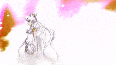 a girl in a white dress with wings stands in front of a full moon