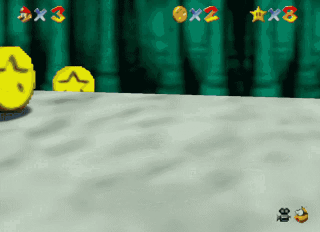 a screenshot of a video game with the numbers 3 and 2 on the screen
