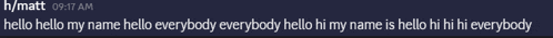 a blurred image of a person 's name that says hi matt