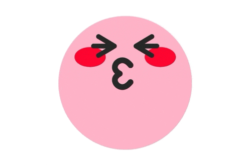 a pink circle with a smiley face on it and the letter e on it