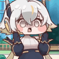 a cartoon girl with a surprised look on her face is holding her hands to her face .
