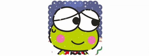 a frog with big eyes and a pink mouth