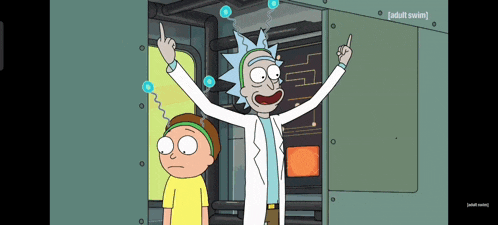 a cartoon of rick and morty is being shown on adult swim