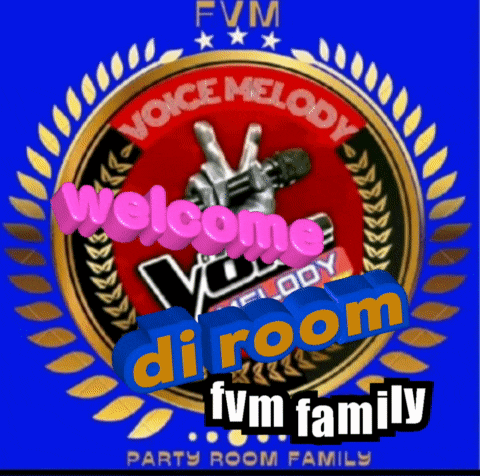 a logo for fvm voice melody welcomes party room family