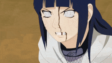 a close up of a girl with a bloody nose and white eyes