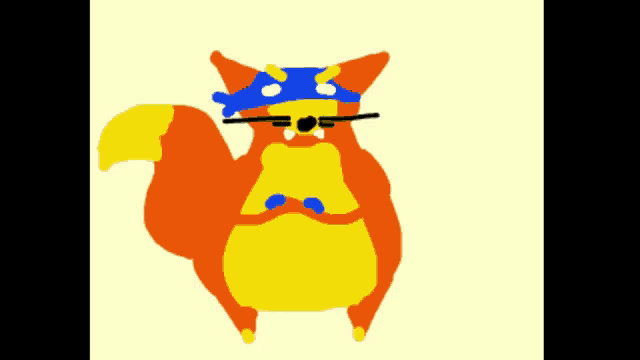a cartoon of a fox wearing a bandana with the words " i wait rude " behind it
