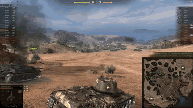 a screenshot of a video game shows a tank in the middle of the desert