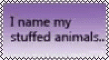 a purple background with the words i name my stuffed animals written on it
