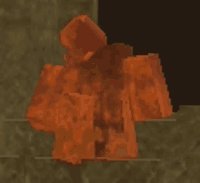 a pixel art of a person covered in fire