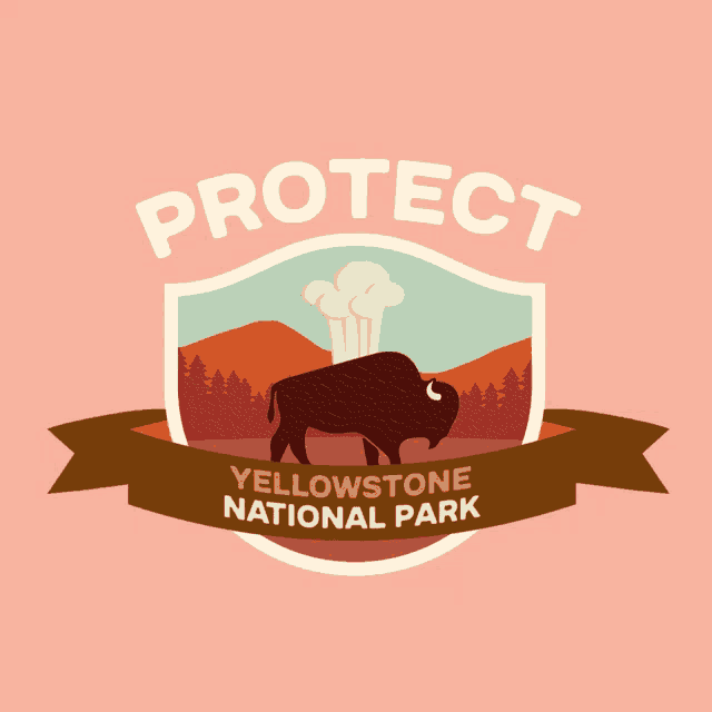 a logo for the yellowstone national park with a bison