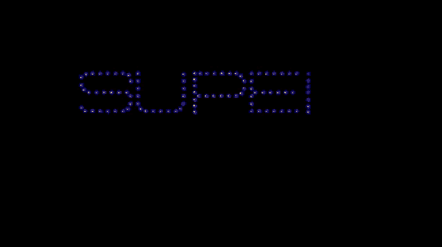 a blue background with the words super star in yellow letters